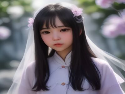 我的世界娘化和风少女皮肤，身着浅色和服、头簪樱花装饰的像素角色在日式庭院场景