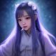 魔法少女奇幻系娘化皮肤缩略图，紫色渐变魔法斗篷与星形发饰的像素少女